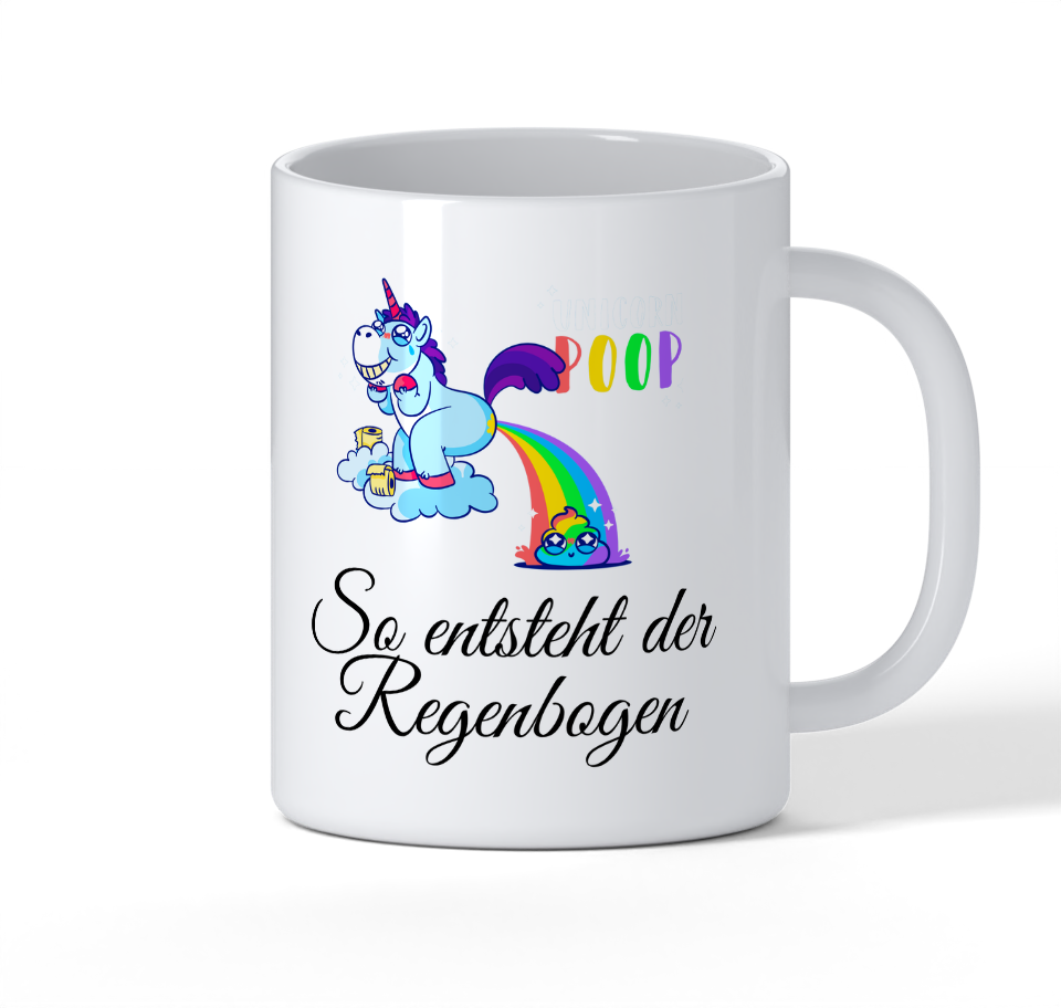 Einhorn Pups auf Tasse 11 oz Weiß